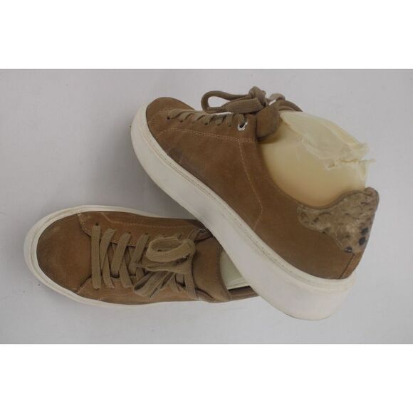 Steve Madden Charlie Taupe Suede Lace Up Rounded Toe Fashion Low Top Sneakers 9 - Picture 1 of 11